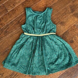 Elegant Green Dress with Gold Accents